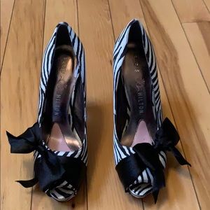 Paris Hilton zebra heels